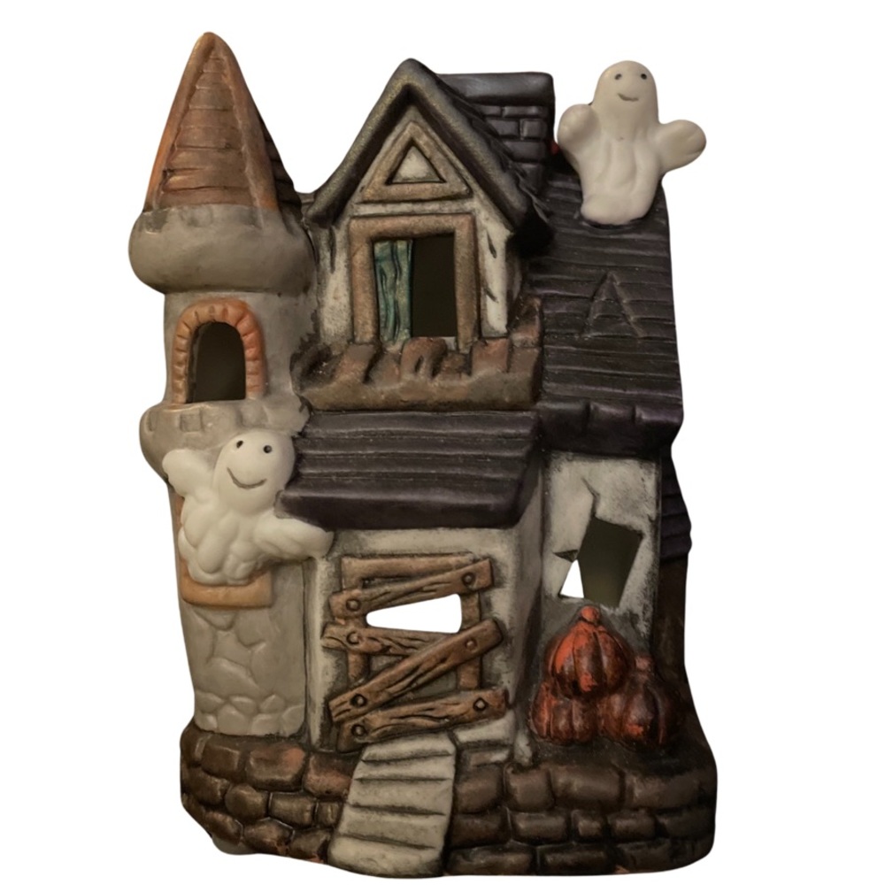 Vintage Halloween Haunted House Candle Votive Holder By American Greetings